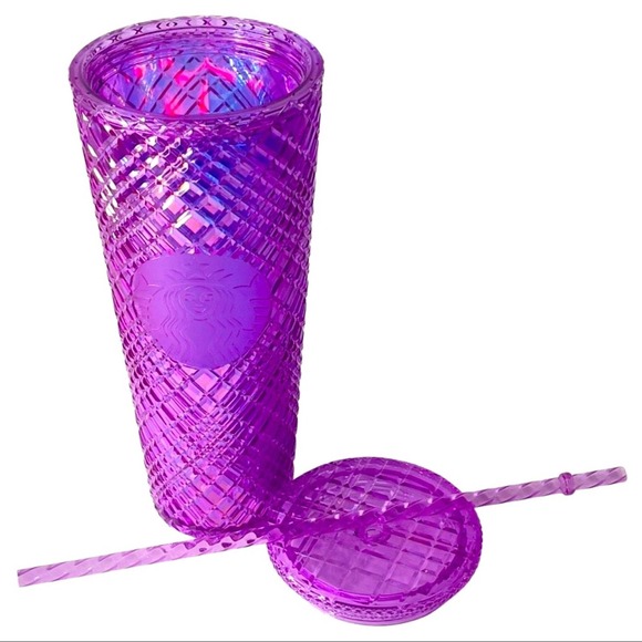 NWT Starbucks Jeweled Taffy Pink Purple Cold Cup Tumbler - 2023 - Venti 24 oz - Picture 7 of 8